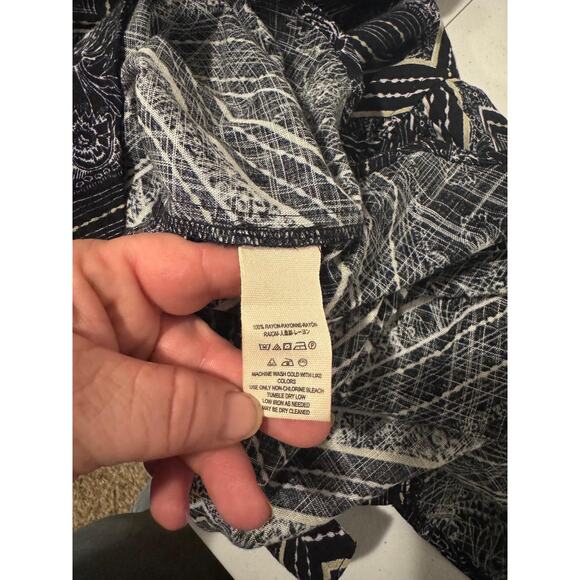 Free People Tunic Womens Medium Black White Keyhole Mock Neck LS Boho Oversize - Picture 9 of 11